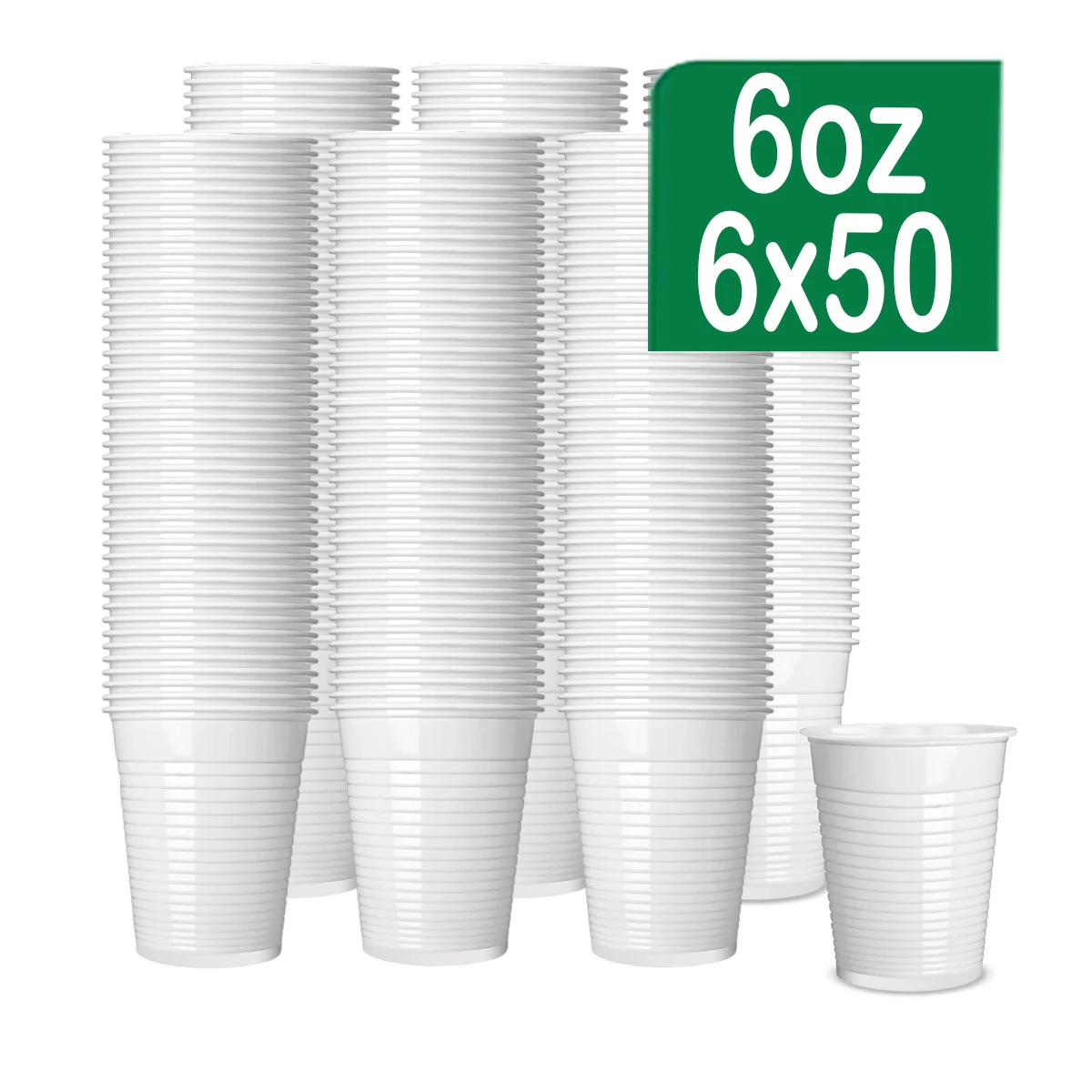 كوب بلاستيك أبيض 6 أونصة 50x6